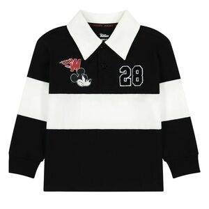 Disney Mickey Mouse Toddler Boy Long Sleeve Rugby Polo Shirt, Size 2T
